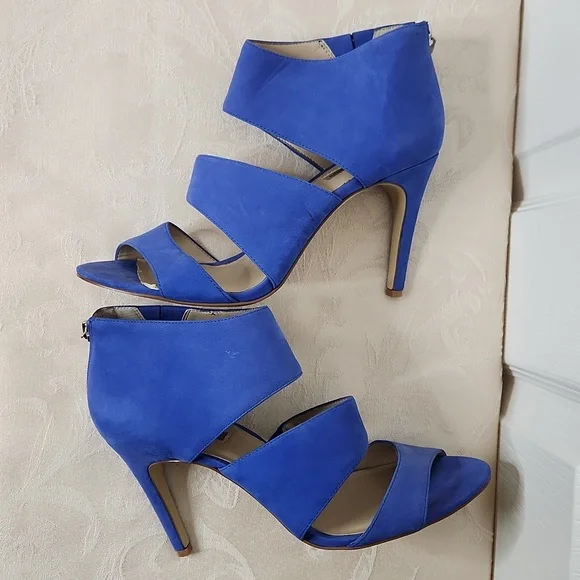 INC International Concepts bright cobalt blue stiletto statement heels size 9.5 - Picture 8 of 16
